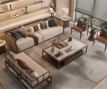 New Chinese Style Sofa Combination-ID:361920123