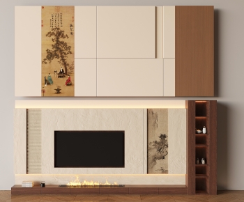 New Chinese Style TV Wall-ID:510039383