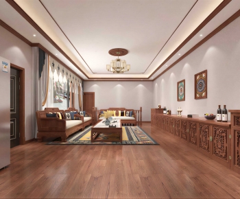 New Chinese Style A Living Room-ID:288328894