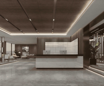 Modern Office Reception Desk-ID:713934905