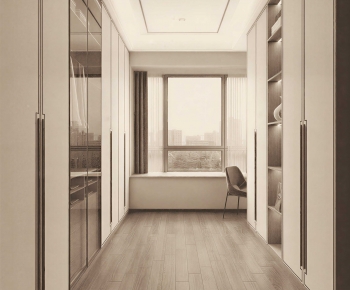 Modern Clothes Storage Area-ID:828949933