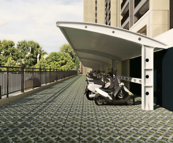 Modern Outdoor Parking Lot-ID:370879248