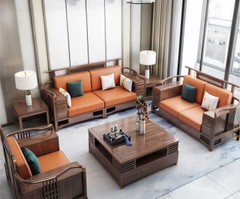 New Chinese Style Sofa Combination-ID:199623117