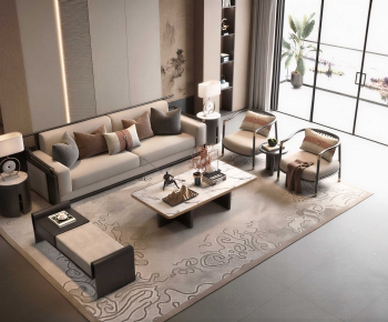 New Chinese Style Sofa Combination-ID:539604904