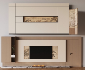 New Chinese Style TV Wall-ID:931179524