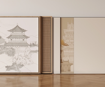 New Chinese Style TV Wall-ID:347245935