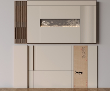 New Chinese Style TV Wall-ID:815907962