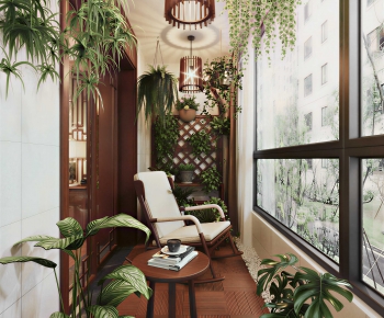 New Chinese Style Leisure Balcony-ID:551496032