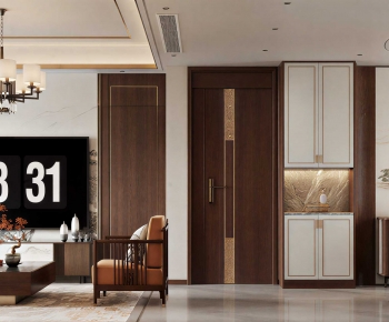 New Chinese Style A Living Room-ID:858758936