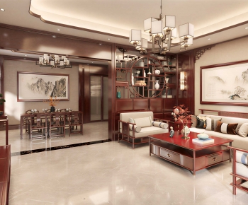 New Chinese Style A Living Room-ID:147746095