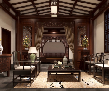 Chinese Style A Living Room-ID:939405926