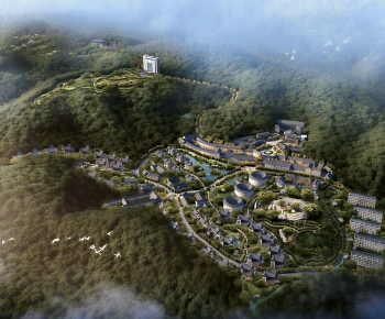 Modern Architectural Bird's-eye View Planning-ID:313940045