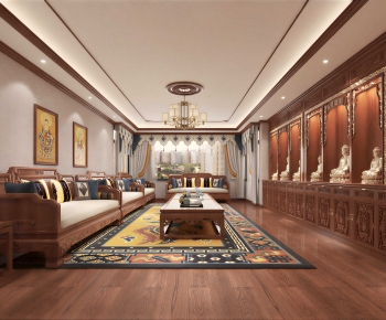 New Chinese Style A Living Room-ID:236830008