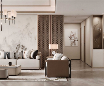 New Chinese Style A Living Room-ID:529903895