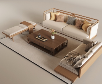 New Chinese Style Sofa Combination-ID:198115116