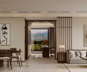 New Chinese Style A Living Room-ID:926831964