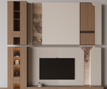 New Chinese Style TV Wall-ID:411406993