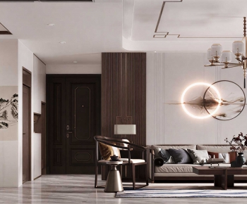 New Chinese Style A Living Room-ID:885315902