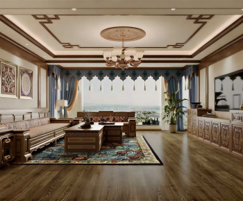 New Chinese Style A Living Room-ID:737710006