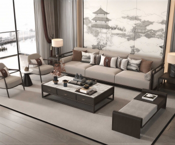 New Chinese Style Sofa Combination-ID:158155921