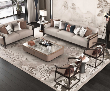New Chinese Style Sofa Combination-ID:789412983