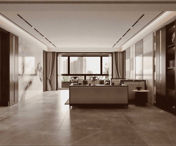 New Chinese Style A Living Room-ID:754890446