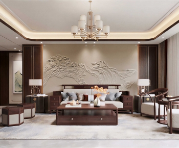 New Chinese Style A Living Room-ID:829200988