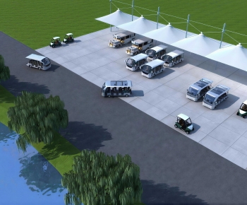 Modern Outdoor Parking Lot-ID:779248007