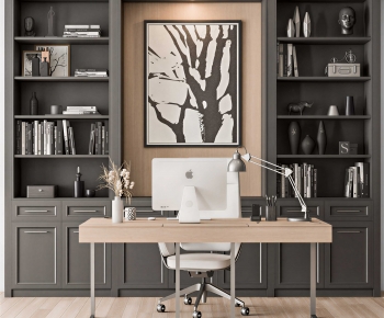 Modern Computer Desk And Chair-ID:652283913