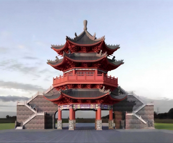 Chinese Style Ancient Architectural Buildings-ID:225159882