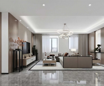 New Chinese Style A Living Room-ID:513980411