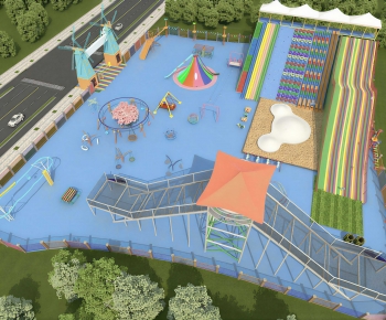 Modern Outdoor Space In Kindergarten-ID:854886051