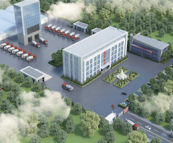 Modern Industrial Building-ID:548821932