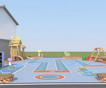 Modern Outdoor Space In Kindergarten-ID:298656941