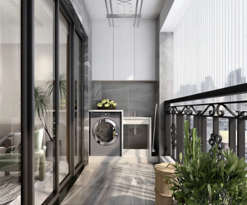 Modern Balcony Laundry Room-ID:203180076