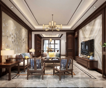 New Chinese Style A Living Room-ID:428590828