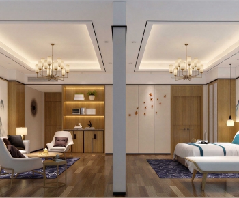 New Chinese Style A Living Room-ID:945096973
