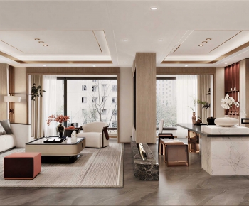 New Chinese Style A Living Room-ID:337744003
