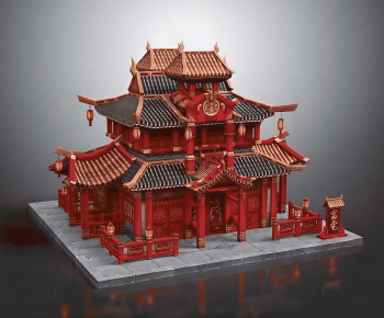 Chinese Style Ancient Architectural Buildings-ID:864533902
