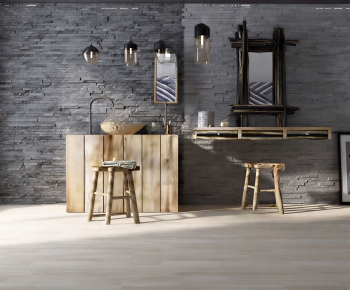 Wabi-sabi Style Bathroom Cabinet-ID:909369951