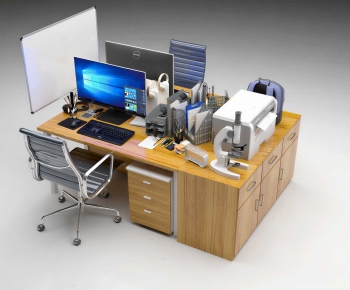 Modern Office Desk And Chair-ID:602456092