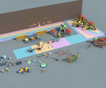 Modern Outdoor Space In Kindergarten-ID:395446067