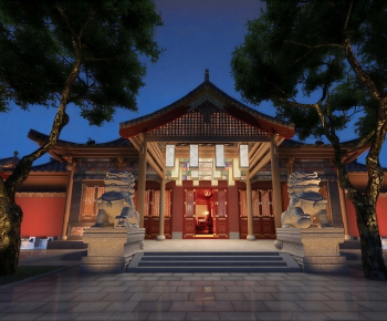 New Chinese Style Facade Element-ID:551929005