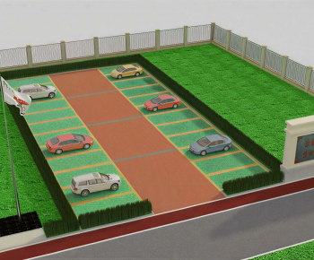 Modern Outdoor Parking Lot-ID:719188933