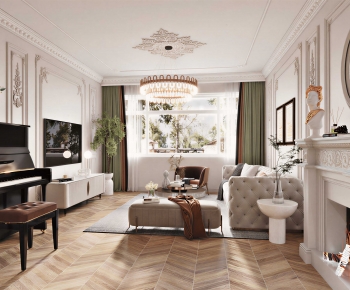 French Style A Living Room-ID:499752045