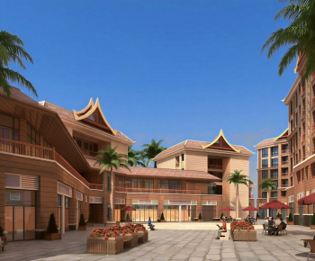 Southeast Asian Style Commercial Street-ID:661638026