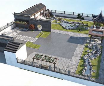 New Chinese Style Courtyard/landscape-ID:100550779
