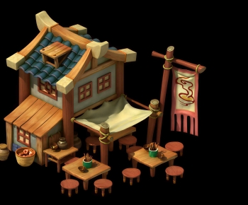 Modern Cartoon House-ID:348282107