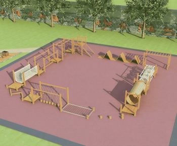 Modern Outdoor Space In Kindergarten-ID:995125066