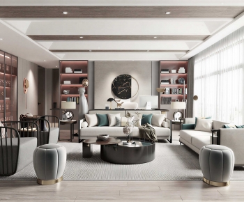 New Chinese Style A Living Room-ID:610029711